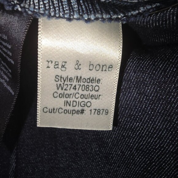 RAG AND BONE SIMONE DENIUM PANT IN INDIGO WOMENS SIZE 10 EUC - Picture 6 of 8